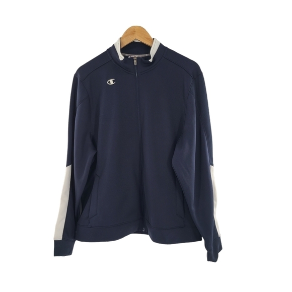 Champion Navy Mens‎ Size 2XL Long Sleeve Full Zip Lightweight Track Jacket. - Picture 1 of 6